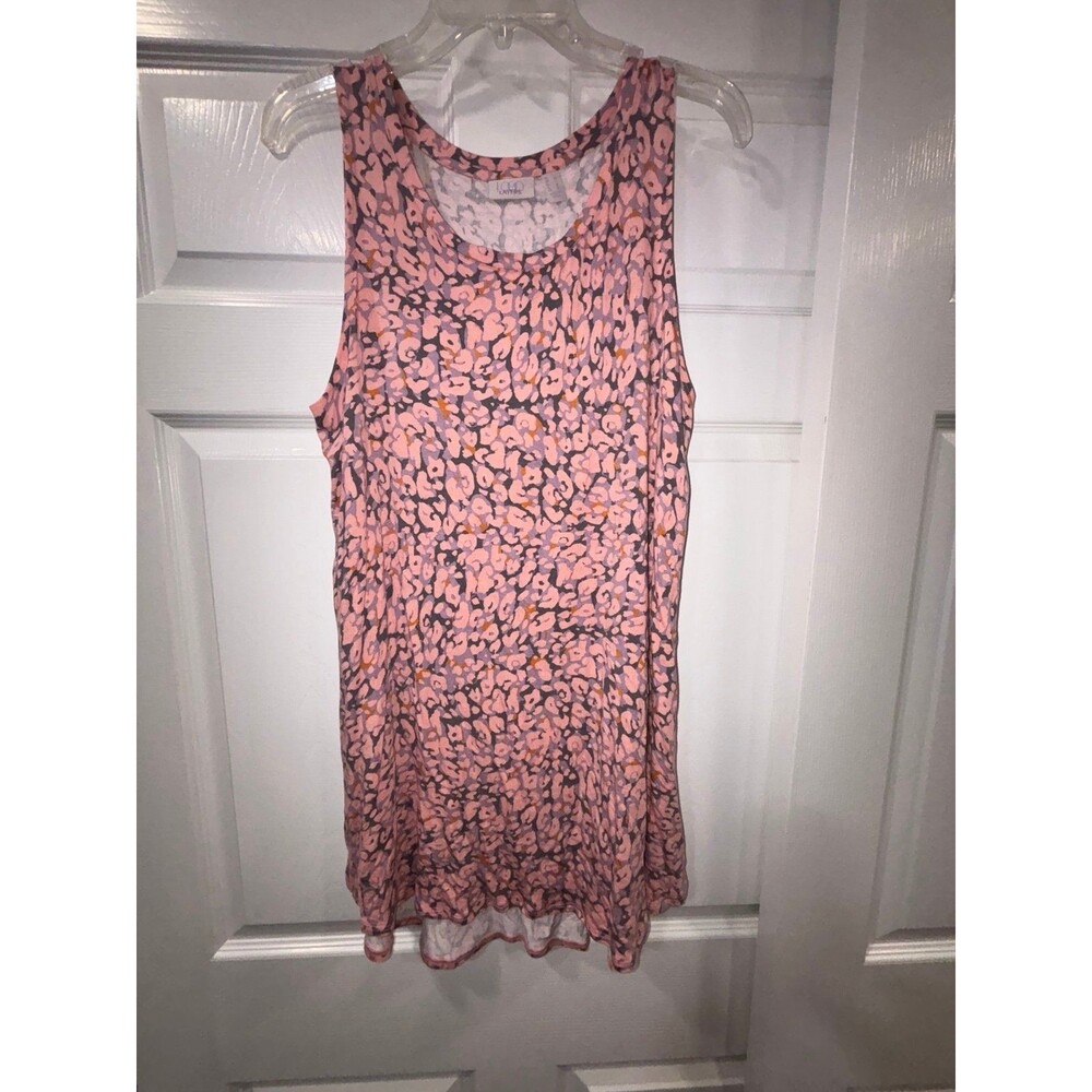 Logo Layers Tunic Tank Top in Animal Print Size L